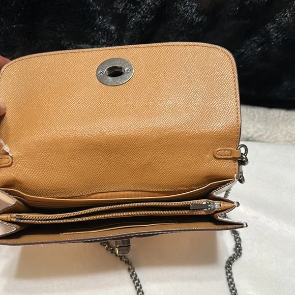Coach Panda Bear Chain Crossbody Purse Black Antique Nickel / Chalk